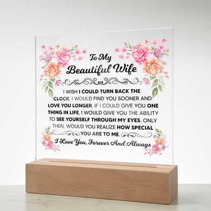 To My Beautiful Wife Acrylic Square
