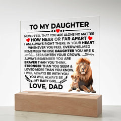 To My Daughter Braver Acrylic Square