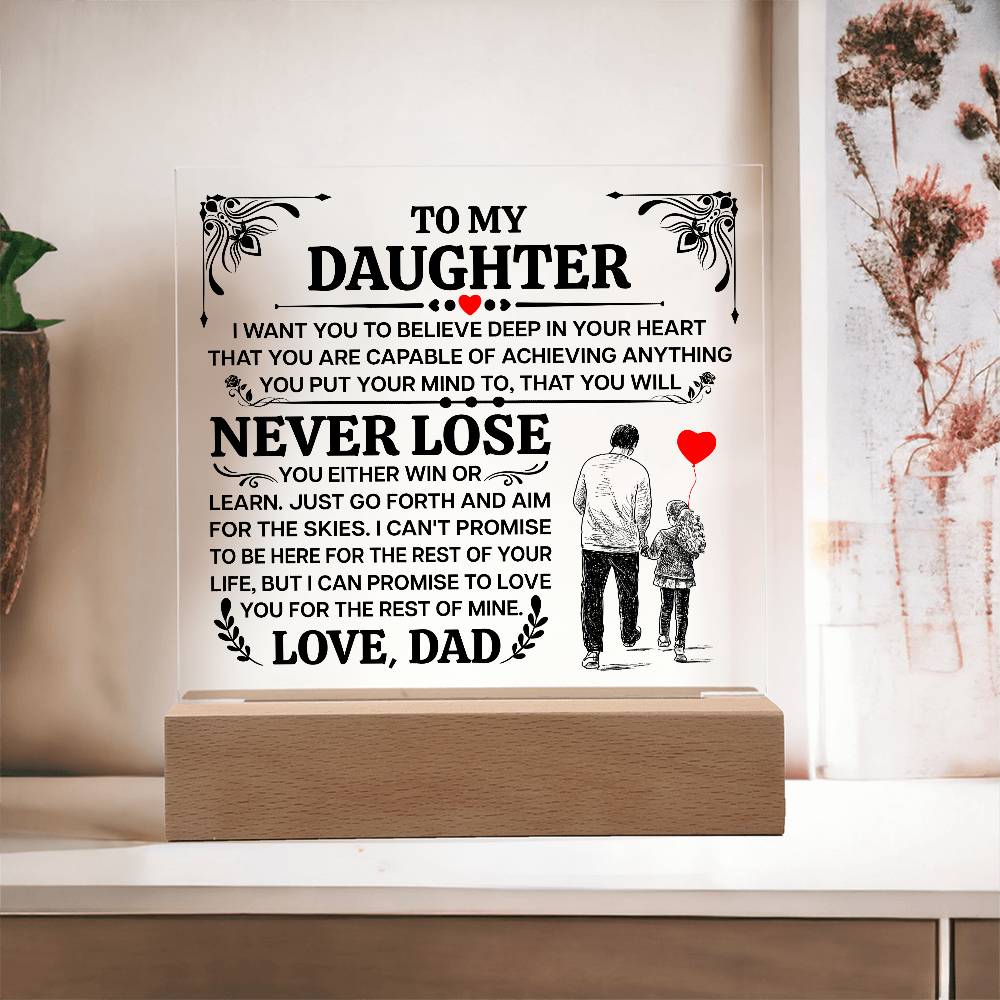 To My Daughter Promise Acrylic Square