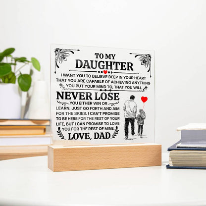 To My Daughter Promise Acrylic Square