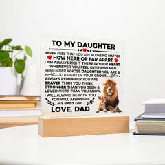 To My Daughter Braver Acrylic Square