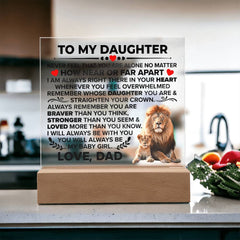 To My Daughter Braver Acrylic Square