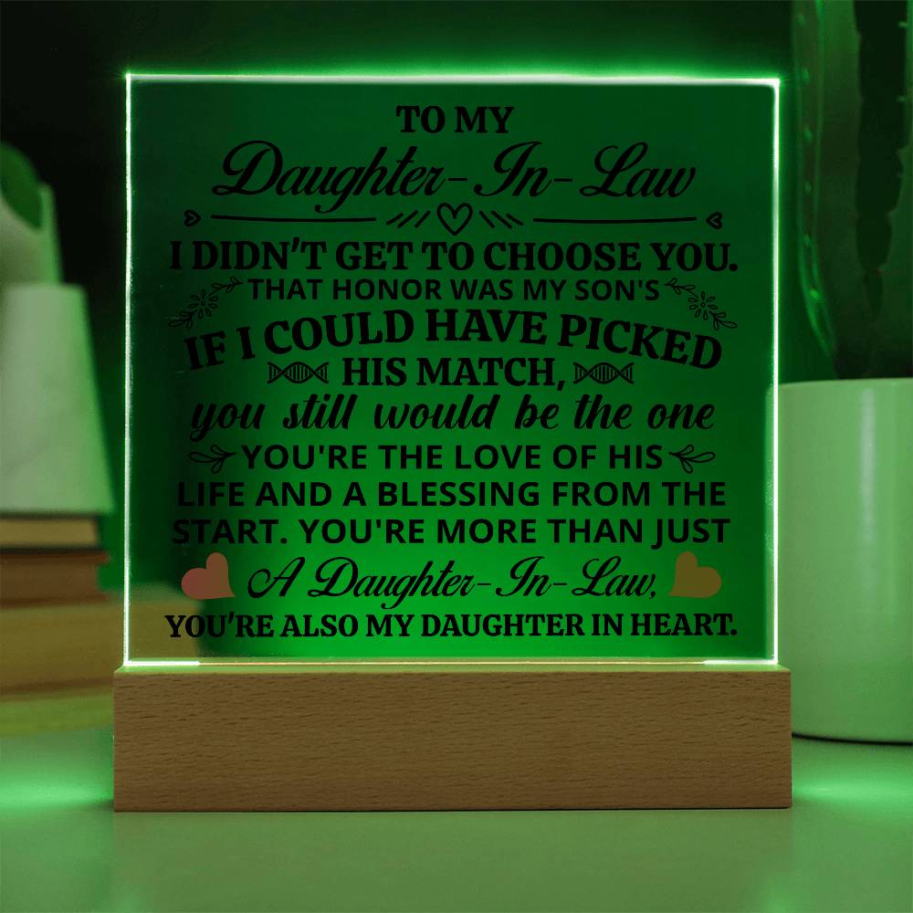 To My Daughter-in-Law Honor Acrylic Square