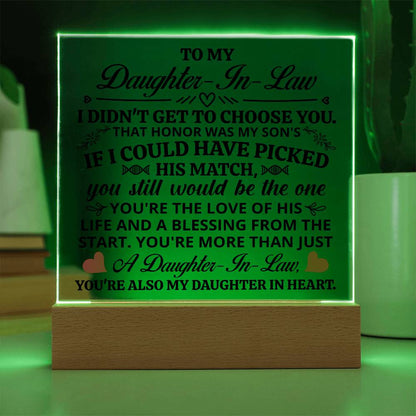 To My Daughter-in-Law Honor Acrylic Square