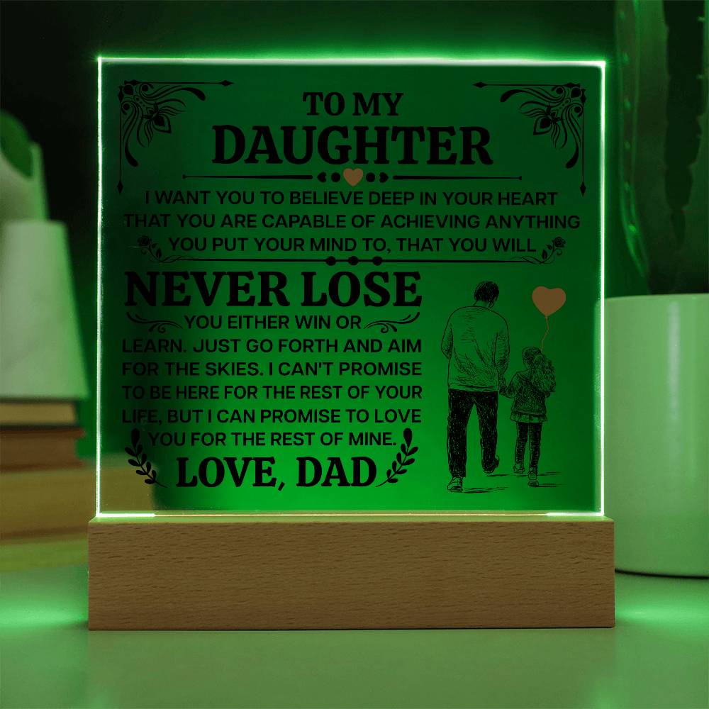 To My Daughter Promise Acrylic Square