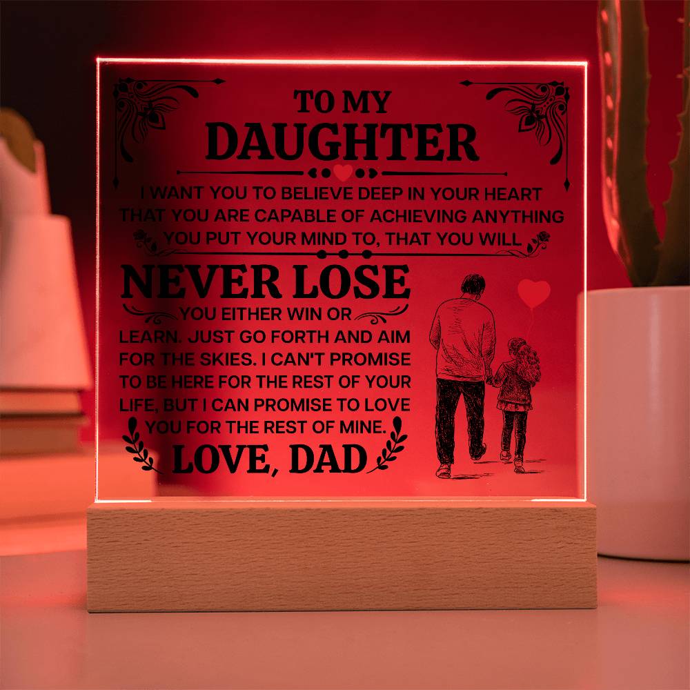 To My Daughter Promise Acrylic Square