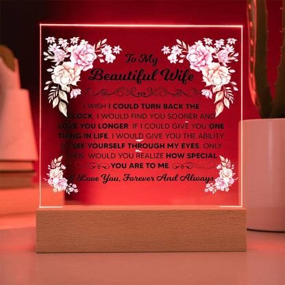 To My Beautiful Wife Acrylic Square