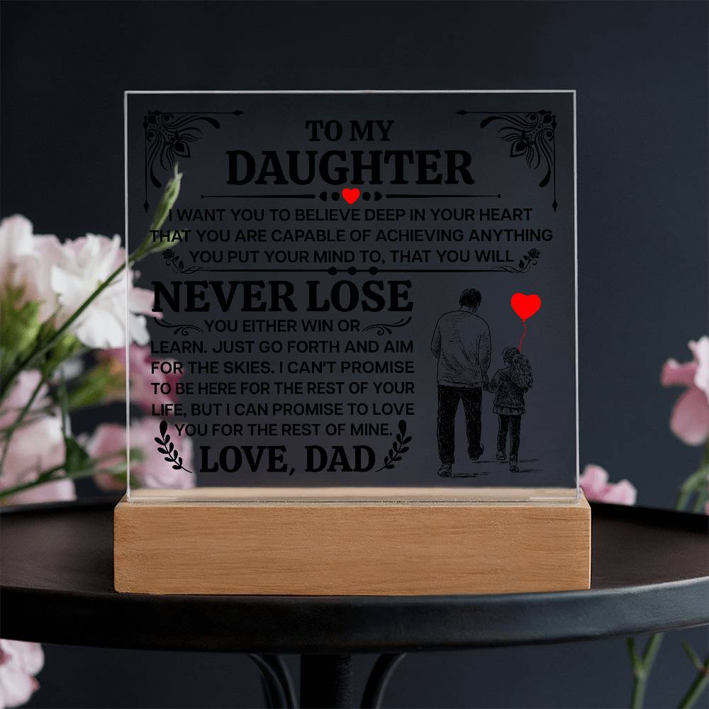 To My Daughter Promise Acrylic Square